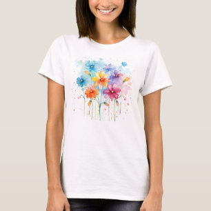 Handbemalte Wildblumen T-Shirt