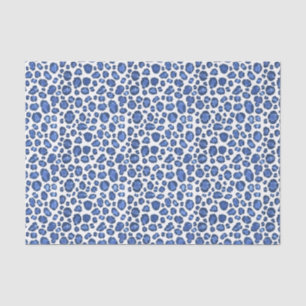 Handbemalter Blau-Weiß-Leopard-Tierdruck Seidenpapier