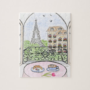 Handbemalter Paris und Eiffelturm mit skurrilen El