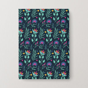 Handbemaltes exotisches Blumenmuster-23206 Button