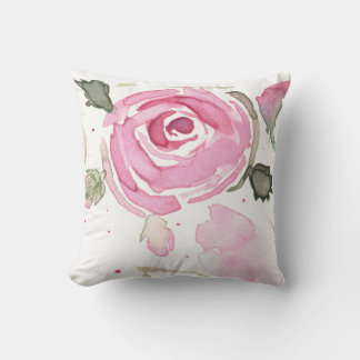 Handbemaltes Rosen-Wurfkissen Kissen