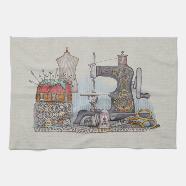 Handbetriebene Nähmaschine Küchentuch (Horizontal)