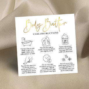 Handbuch für die Anwendung Body Butter Weiß und Go Quadratische Visitenkarte