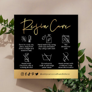 Handbuch zum Pflegeprogramm für Schwarz-Gold-Scrip Quadratische Visitenkarte