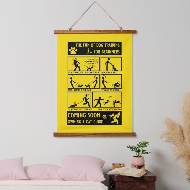 Handbuch zur Schulung von Funny Dog Wandteppich Mit Holzrahmen (Schlafzimmer)