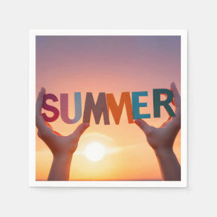 Händchen, die Sommertext halten Serviette
