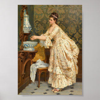Händchen waschen, Vintages Portrait Poster