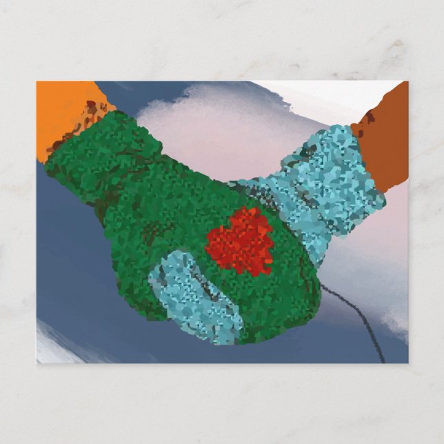 Händchenpaar Kunstdrucke, Valentingeschenke Postkarte (Vorderseite)