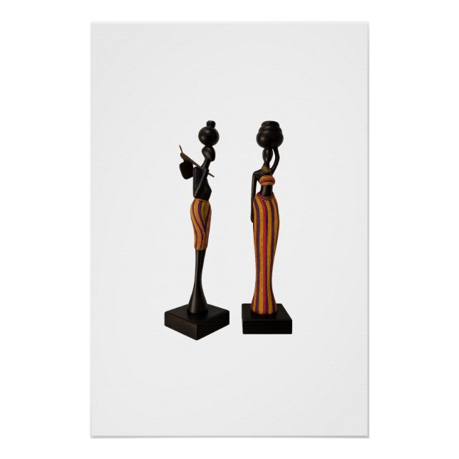 Handcrafted African Figurines Wall Art Poster (Vorderseite)