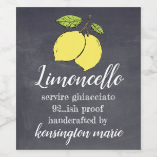 Handcrafted Limoncello Tafel-Blick-hohe Flasche Weinetikett