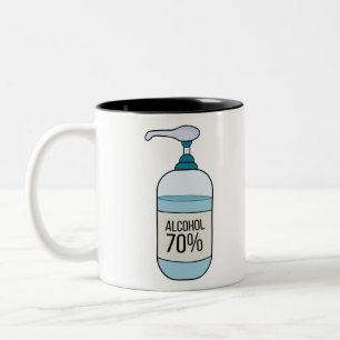 Handdesinfektionsgel mit 70% Alkohol Zweifarbige Tasse