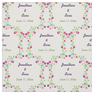 Handdrawn Blumen personalisierte Braut und Stoff