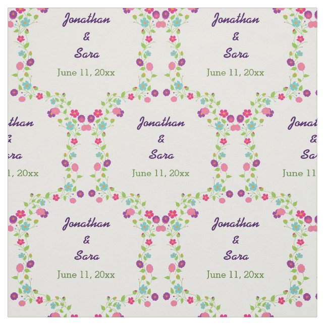 Handdrawn Blumen personalisierte Braut und Stoff (Muster)