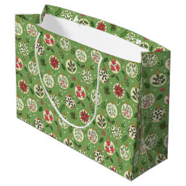 HandDrawn Christmas Ornament Large Gift Bag Große Geschenktüte