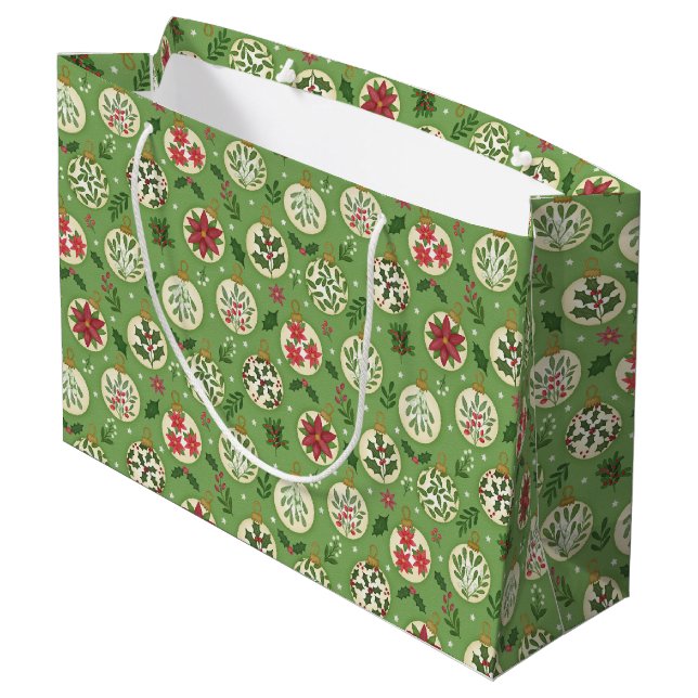 HandDrawn Christmas Ornament Large Gift Bag Große Geschenktüte (Rückseite Schrägansicht)