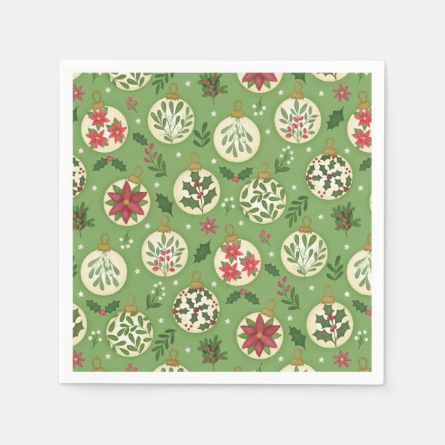 HandDrawn Christmas Ornament Napkins Serviette (Vorderseite)
