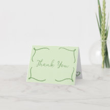 HandDrawn Green Frame Brautparty Danke Karte