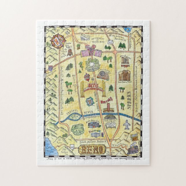 Handdrawn Karten-Puzzlespiel Reno (Vertikal)