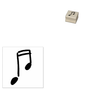 handdrawn music note gummistempel