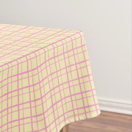 HandDrawn Organic Grid Check Sunshine Yellow Tischdecke