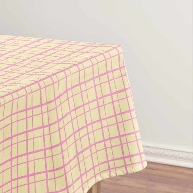 HandDrawn Organic Grid Check Sunshine Yellow Tischdecke (Beispiel)