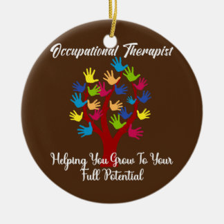 Handdruckbaum des niedlichen Arbeitstherapeuten Keramik Ornament