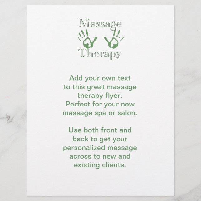 Handdrucke für die Massagetherapie Flyer (Vorne)