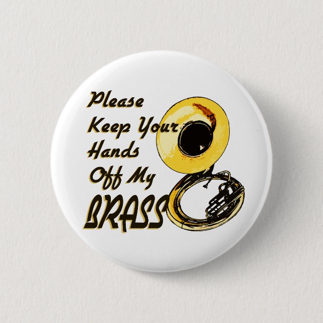 Hände aus Messing/Tuba Button (Vorderseite)