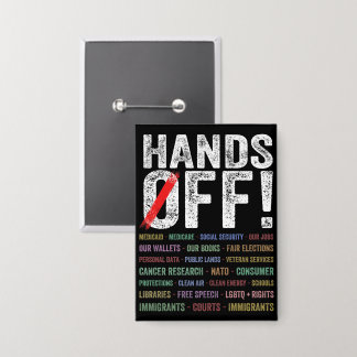 Hände aus Protest Button