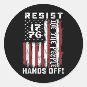 Hände aus Protest, US-Flagge Runder Aufkleber