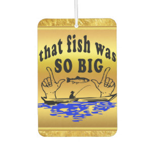 Hände auseinander zeigen einen Fisch und ein Boot Autolufterfrischer