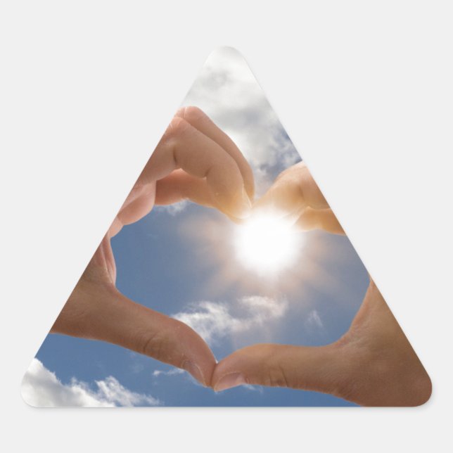Hände der Liebe Dreieckiger Aufkleber (Vorderseite)