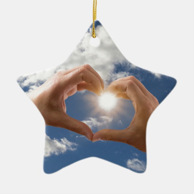 Hände der Liebe Keramikornament (Vorne)