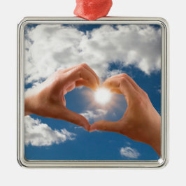 Hände der Liebe Ornament Aus Metall