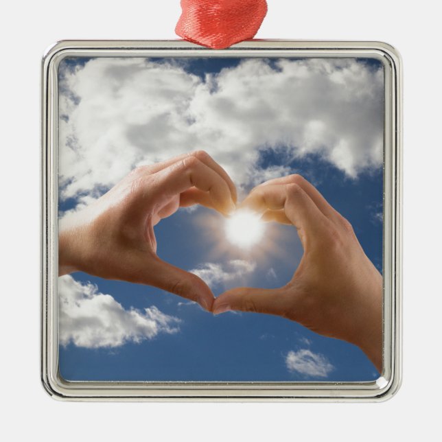Hände der Liebe Ornament Aus Metall (Vorne)