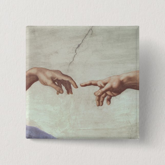 Hände des Gottes und des Adams Button (Vorderseite)