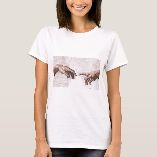 Hände des Gottes und des Adams, die Schaffung - T-Shirt (Vorderseite)