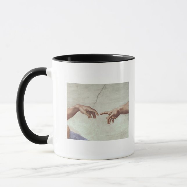 Hände des Gottes und des Adams Tasse (Links)