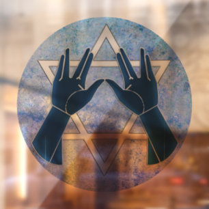 Hände des Kohanim Fensteraufkleber