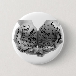 Hände des Stütznur Knopfes Button