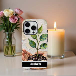 Hände, die eine Pflanze in Händen halten iPhone 16 Pro Hülle