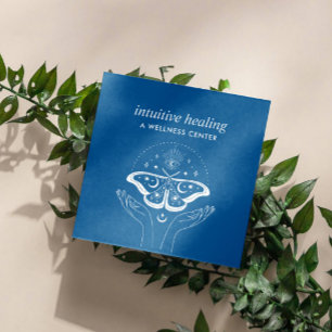 Hände Dritter EYE Moon Moth Yoga Spiritueller Coac Quadratische Visitenkarte