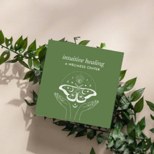 Hände Drittes Auge Mond Motte Yoga Spiritueller Co Quadratische Visitenkarte