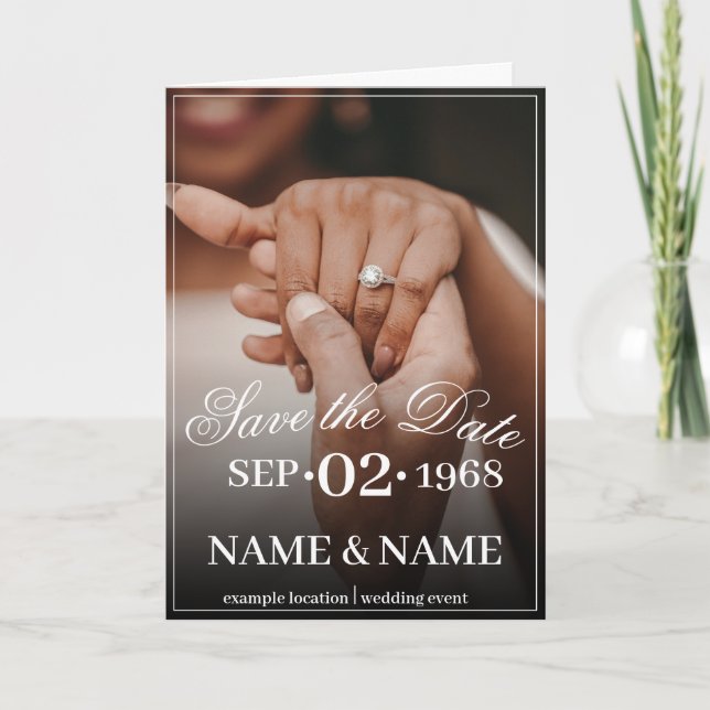 Hände eines farbigen Ehepaares mit Ring Karte (Vorderseite)