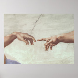 Hände Gottes und Adams Poster