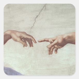 Hände Gottes und Adams Quadratischer Aufkleber