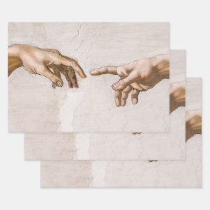 Hände Gottes Vater und Adam von Michelangelo Geschenkpapier Set