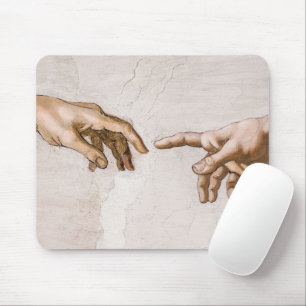 Hände Gottes Vater und Adam von Michelangelo Mousepad