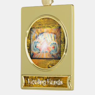 Hände heilen Banner-Ornament gold