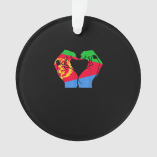 Hände Herz mit eritreischer Flagge Ornament
